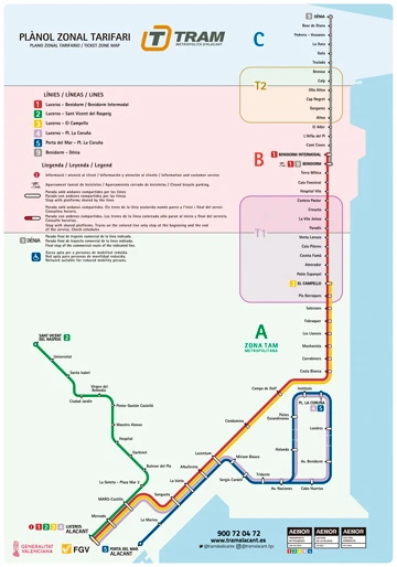 Descarga del plano de las líneas del TRAM